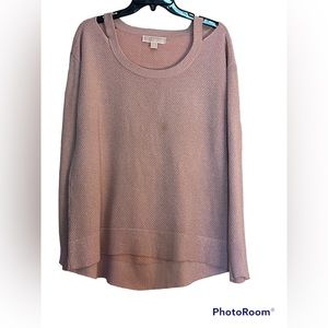Michael Kors: Size M: Dusty Rose Peek a Boo Shoulder Sweater Pit-Pit 22”